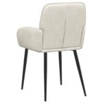 vidaXL Jedálenské stoličky 2 pcs Zamat Krémová 57 x 50 x 85 cm – Obrázok 5