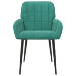 vidaXL Jedálenské stoličky 2 pcs Zamat Tyrkysová 57 x 50 x 85 cm – Obrázok 3