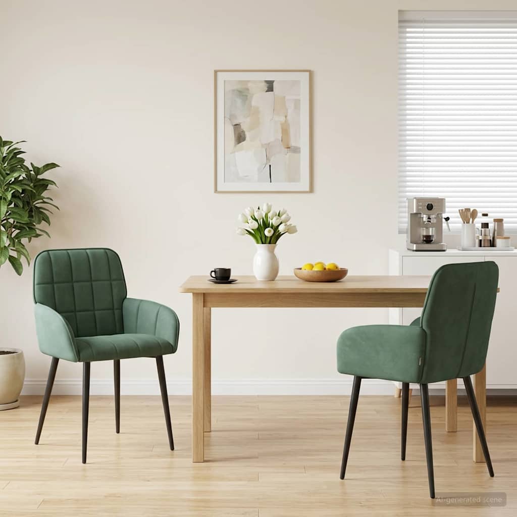 42034280_1.jpg vidaXL Jedálenské stoličky 2 pcs Zamat Morská zelená 57 x 50 x 85 cm – Obrázok 1