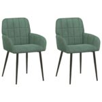 vidaXL Jedálenské stoličky 2 pcs Zamat Morská zelená 57 x 50 x 85 cm – Obrázok 2