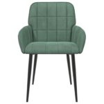 vidaXL Jedálenské stoličky 2 pcs Zamat Morská zelená 57 x 50 x 85 cm – Obrázok 3