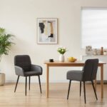 vidaXL Jedálenské stoličky 2 pcs Umelá koža Čierna 57 x 50 x 85 cm