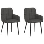 vidaXL Jedálenské stoličky 2 pcs Umelá koža Čierna 57 x 50 x 85 cm – Obrázok 2