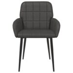 vidaXL Jedálenské stoličky 2 pcs Umelá koža Čierna 57 x 50 x 85 cm – Obrázok 3