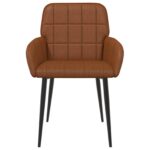 vidaXL Jedálenské stoličky 2 pcs Umelá koža Hnedá 57 x 50 x 85 cm – Obrázok 2