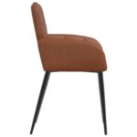 vidaXL Jedálenské stoličky 2 pcs Umelá koža Hnedá 57 x 50 x 85 cm – Obrázok 3
