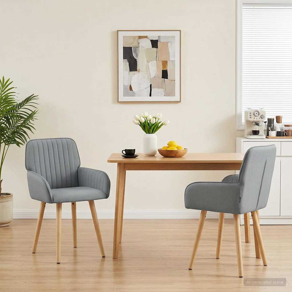 42034285_1.jpg vidaXL Jedálenské stoličky 2 pcs Látka Svetlosivá 56,5 x 50 x 87,5 cm – Obrázok 1