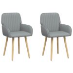 vidaXL Jedálenské stoličky 2 pcs Látka Svetlosivá 56,5 x 50 x 87,5 cm – Obrázok 2
