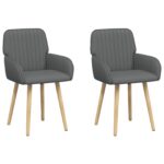 vidaXL Jedálenské stoličky 2 pcs Látka Tmavosivá 56,5 x 50 x 87,5 cm