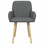 vidaXL Jedálenské stoličky 2 pcs Látka Tmavosivá 56,5 x 50 x 87,5 cm – Obrázok 2