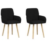 vidaXL Jedálenské stoličky 2 pcs Látka Čierna 56,5 x 50 x 87,5 cm – Obrázok 2