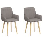 vidaXL Jedálenské stoličky 2 pcs Látka Sivohnedá 56,5 x 50 x 87,5 cm