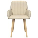 vidaXL Jedálenské stoličky 2 pcs Látka Krémová 56,5 x 50 x 87,5 cm – Obrázok 2
