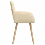 vidaXL Jedálenské stoličky 2 pcs Látka Krémová 56,5 x 50 x 87,5 cm – Obrázok 3