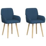 vidaXL Jedálenské stoličky 2 pcs Látka Modrá 56,5 x 50 x 87,5 cm – Obrázok 2