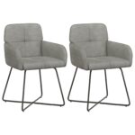 vidaXL Jedálenské stoličky 2 pcs Zamat Svetlosivá 59 x 56,5 x 86 cm – Obrázok 2