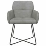 vidaXL Jedálenské stoličky 2 pcs Zamat Svetlosivá 59 x 56,5 x 86 cm – Obrázok 3