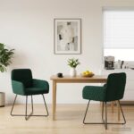vidaXL Jedálenské stoličky 2 pcs Zamat Tmavozelená 59 x 56,5 x 86 cm