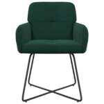 vidaXL Jedálenské stoličky 2 pcs Zamat Tmavozelená 59 x 56,5 x 86 cm – Obrázok 3