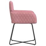 vidaXL Jedálenské stoličky 2 pcs Zamat Ružová 59 x 56,5 x 86 cm – Obrázok 4