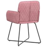 vidaXL Jedálenské stoličky 2 pcs Zamat Ružová 59 x 56,5 x 86 cm – Obrázok 5