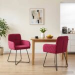 vidaXL Jedálenské stoličky 2 pcs Zamat Víno červené 59 x 56,5 x 86 cm