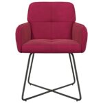 vidaXL Jedálenské stoličky 2 pcs Zamat Víno červené 59 x 56,5 x 86 cm – Obrázok 3