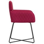 vidaXL Jedálenské stoličky 2 pcs Zamat Víno červené 59 x 56,5 x 86 cm – Obrázok 4
