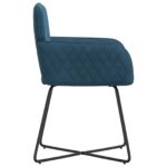 vidaXL Jedálenské stoličky 2 pcs Zamat Modrá 59 x 56,5 x 86 cm – Obrázok 4