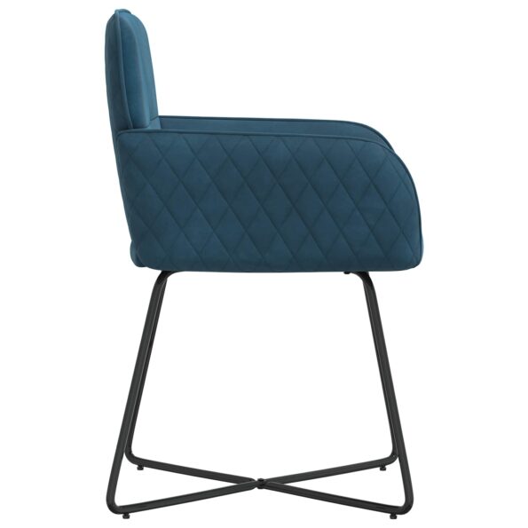 vidaXL Jedálenské stoličky 2 pcs Zamat Modrá 59 x 56,5 x 86 cm – Obrázok 4