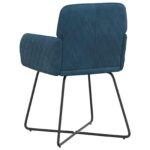vidaXL Jedálenské stoličky 2 pcs Zamat Modrá 59 x 56,5 x 86 cm – Obrázok 5