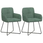 vidaXL Jedálenské stoličky 2 pcs Zamat Morská zelená 59 x 56,5 x 86 cm – Obrázok 2