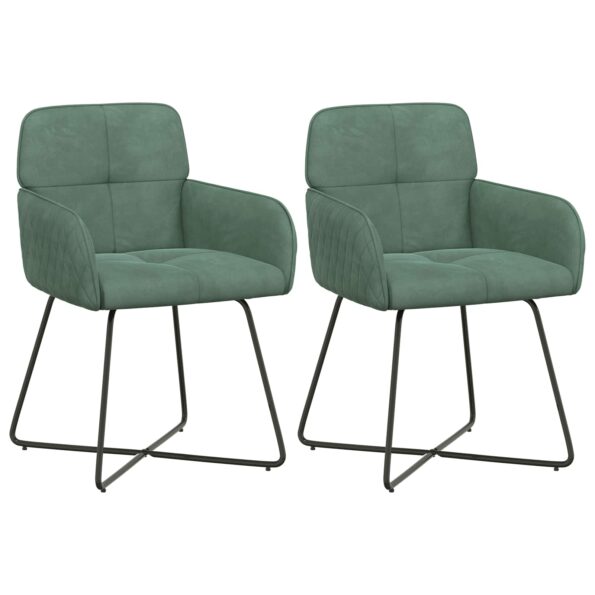 vidaXL Jedálenské stoličky 2 pcs Zamat Morská zelená 59 x 56,5 x 86 cm – Obrázok 2