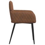 vidaXL Jedálenské stoličky 2 pcs Faux semišová koža Hnedá – Obrázok 4