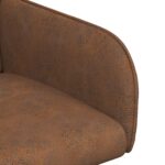 vidaXL Jedálenské stoličky 2 pcs Faux semišová koža Hnedá – Obrázok 6