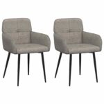 vidaXL Jedálenské stoličky 2 pcs Faux semišová koža Svetlosivá – Obrázok 2