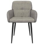 vidaXL Jedálenské stoličky 2 pcs Faux semišová koža Svetlosivá – Obrázok 3