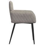 vidaXL Jedálenské stoličky 2 pcs Faux semišová koža Svetlosivá – Obrázok 4