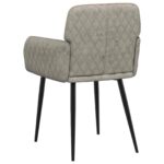 vidaXL Jedálenské stoličky 2 pcs Faux semišová koža Svetlosivá – Obrázok 5