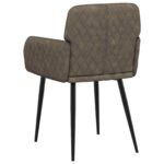 vidaXL Jedálenské stoličky 2 pcs Faux semišová koža Tmavosivá – Obrázok 5
