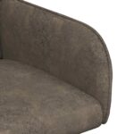 vidaXL Jedálenské stoličky 2 pcs Faux semišová koža Tmavosivá – Obrázok 6