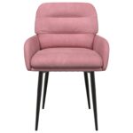vidaXL Jedálenské stoličky 2 pcs Zamat Ružová 59 x 59,5 x 90 cm – Obrázok 3