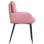 vidaXL Jedálenské stoličky 2 pcs Zamat Ružová 59 x 59,5 x 90 cm – Obrázok 4