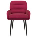 vidaXL Jedálenské stoličky 2 pcs Zamat Víno červené 59 x 59,5 x 90 cm – Obrázok 2