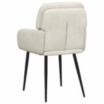 vidaXL Jedálenské stoličky 2 pcs Zamat Krémová 59 x 59,5 x 90 cm – Obrázok 5