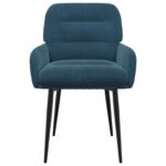 vidaXL Jedálenské stoličky 2 pcs Zamat Modrá 59 x 59,5 x 90 cm – Obrázok 3