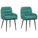 vidaXL Jedálenské stoličky 2 pcs Zamat Tyrkysová 59 x 59,5 x 90 cm – Obrázok 2