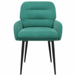 vidaXL Jedálenské stoličky 2 pcs Zamat Tyrkysová 59 x 59,5 x 90 cm – Obrázok 3