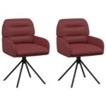 vidaXL Otočné jedálenské stoličky 2 pcs Umelá koža Víno červené – Obrázok 2