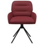 vidaXL Otočné jedálenské stoličky 2 pcs Umelá koža Víno červené – Obrázok 3